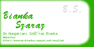 bianka szaraz business card